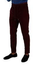Bordeaux Velvet Mens Formal Trouser Dress Pants Dolce & Gabbana