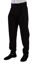 Black Cotton High Waist Men Trouser Dress Pants Dolce & Gabbana