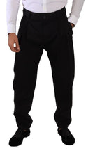Black Cotton High Waist Men Trouser Dress Pants Dolce & Gabbana