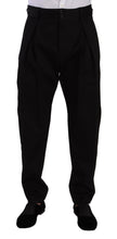 Black Cotton High Waist Men Trouser Dress Pants Dolce & Gabbana