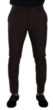 Brown Striped Wool Formal Trouser Dress Pants Dolce & Gabbana