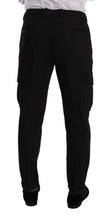 Black Viscose Cargo Skinny Men Trouser Pants Dolce & Gabbana