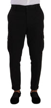 Black Viscose Cargo Skinny Men Trouser Pants Dolce & Gabbana