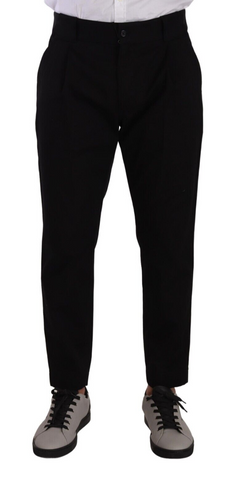 Black Cotton Stretch Chinos Trouser Jeans Dolce & Gabbana