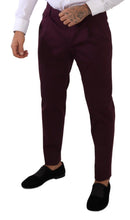 Purple Cotton Tapered Chinos Dress Pants Dolce & Gabbana