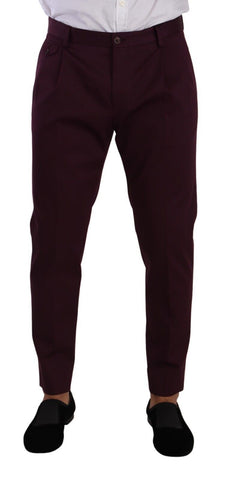 Purple Cotton Tapered Chinos Dress Pants Dolce & Gabbana