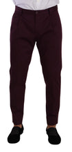 Purple Cotton Tapered Chinos Dress Pants Dolce & Gabbana