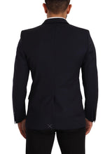Dark Blue Single Breasted Coat MARTINI Blazer Dolce & Gabbana