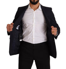 Dark Blue Single Breasted Coat MARTINI Blazer Dolce & Gabbana