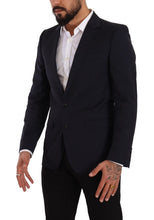 Dark Blue Single Breasted Coat MARTINI Blazer Dolce & Gabbana