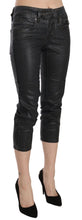 Black Washed Mid Waist Slim Leg Cropped Denim Pants John Galliano