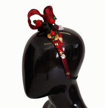 Cherry Silk Crystal Bow Logo Diadem Tiara Headband Dolce & Gabbana