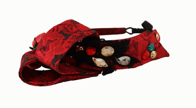 Cherry Silk Crystal Bow Logo Diadem Tiara Headband Dolce & Gabbana