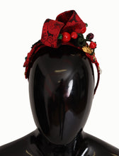 Cherry Silk Crystal Bow Logo Diadem Tiara Headband Dolce & Gabbana