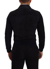 Blue Suede Lambskin Leather Coat Jacket Dolce & Gabbana