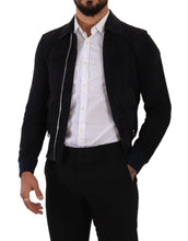 Blue Suede Lambskin Leather Coat Jacket Dolce & Gabbana