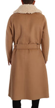 Beige Camel Skin Cashmere Shearling Overcoat Jacket Dolce & Gabbana
