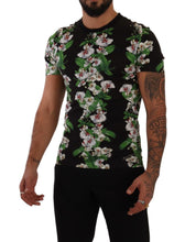 Black Floral Print Crewneck T-shirt Dolce & Gabbana