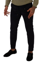 Blue Cotton Skinny Corduroy Trouser Pants Dolce & Gabbana