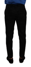 Black Brocade Skinny Formal Trouser Dress Pants Dolce & Gabbana