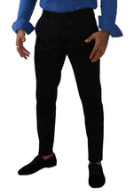 Black Brocade Skinny Formal Trouser Dress Pants Dolce & Gabbana
