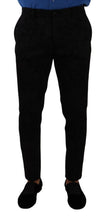 Black Brocade Skinny Formal Trouser Dress Pants Dolce & Gabbana