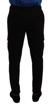 Black Viscose Skinny Cargo Trouser Pants Dolce & Gabbana