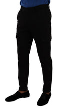 Black Viscose Skinny Cargo Trouser Pants Dolce & Gabbana