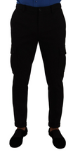 Black Viscose Skinny Cargo Trouser Pants Dolce & Gabbana
