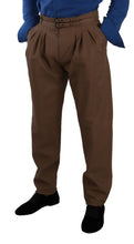 Brown Leather Tapered High Waist Pants Dolce & Gabbana
