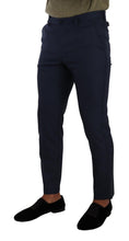 Dark Blue Wool Skinny Formal Dress Pants Dolce & Gabbana