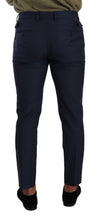 Dark Blue Wool Skinny Formal Dress Pants Dolce & Gabbana