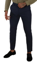 Dark Blue Wool Skinny Formal Dress Pants Dolce & Gabbana