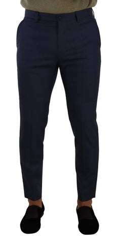 Dark Blue Wool Skinny Formal Dress Pants Dolce & Gabbana
