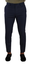 Dark Blue Wool Skinny Formal Dress Pants Dolce & Gabbana