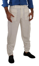 Off White Cotton Corduroy Cargo Pants Dolce & Gabbana