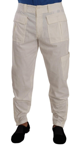Off White Cotton Corduroy Cargo Pants Dolce & Gabbana