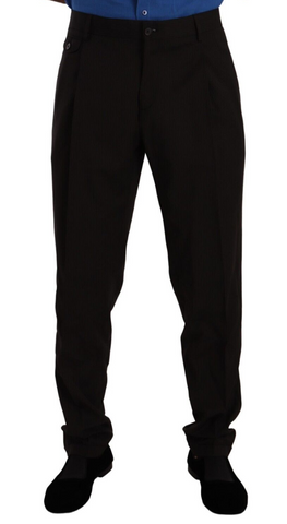 Brown Wool Skinny Formal Dress Pants Dolce & Gabbana