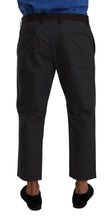 Gray Bordeaux Striped Cropped Trouser Pants Dolce & Gabbana