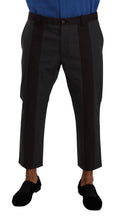 Gray Bordeaux Striped Cropped Trouser Pants Dolce & Gabbana