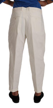 White Cotton Tapered Men Trouser Dress Pants Dolce & Gabbana