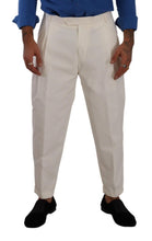 White Cotton Tapered Men Trouser Dress Pants Dolce & Gabbana