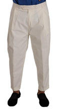 White Cotton Tapered Men Trouser Dress Pants Dolce & Gabbana