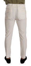 White Cotton Skinny Corduroy Trouser Pants Dolce & Gabbana