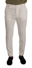 White Cotton Skinny Corduroy Trouser Pants Dolce & Gabbana
