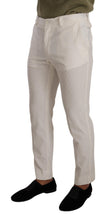 White Cotton Skinny Corduroy Trouser Pants Dolce & Gabbana