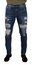 Blue Wash Cotton Stretch Slim Fit Denim Jeans Dolce & Gabbana