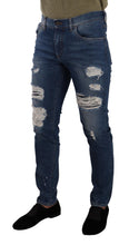 Blue Wash Cotton Stretch Slim Fit Denim Jeans Dolce & Gabbana