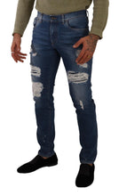 Blue Wash Cotton Stretch Slim Fit Denim Jeans Dolce & Gabbana