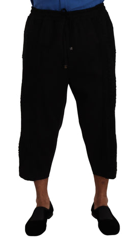 Black Cotton Torero Sweatpants Shorts Pants Dolce & Gabbana